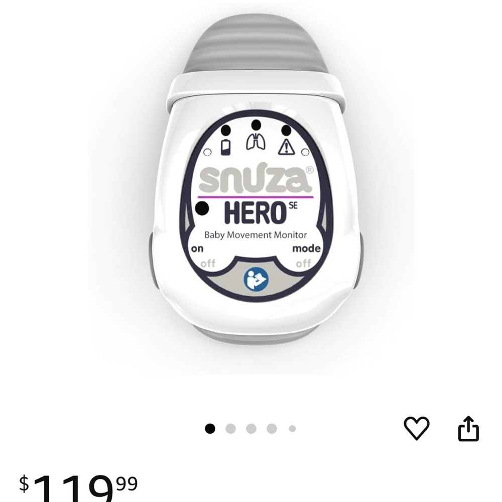 Hero SE Baby Movement Monitor - White and Gray- SNUZA
